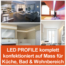 LED PROFILE komplett konfektioniert für Küche, Bad&Wohnbereich